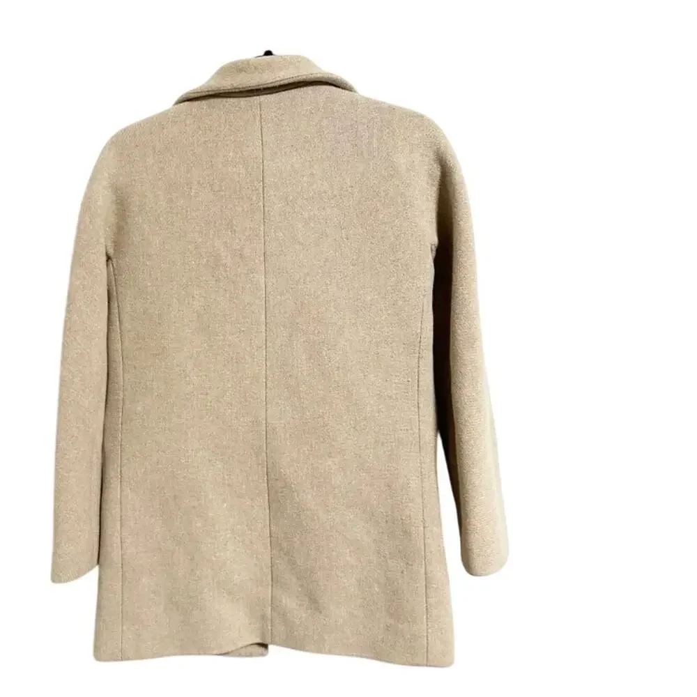 J Crew Stadium Cloth Cocoon Coat 0 Beige Wool Nello Gori Pea Coat Capsule Prep - Picture 4 of 4